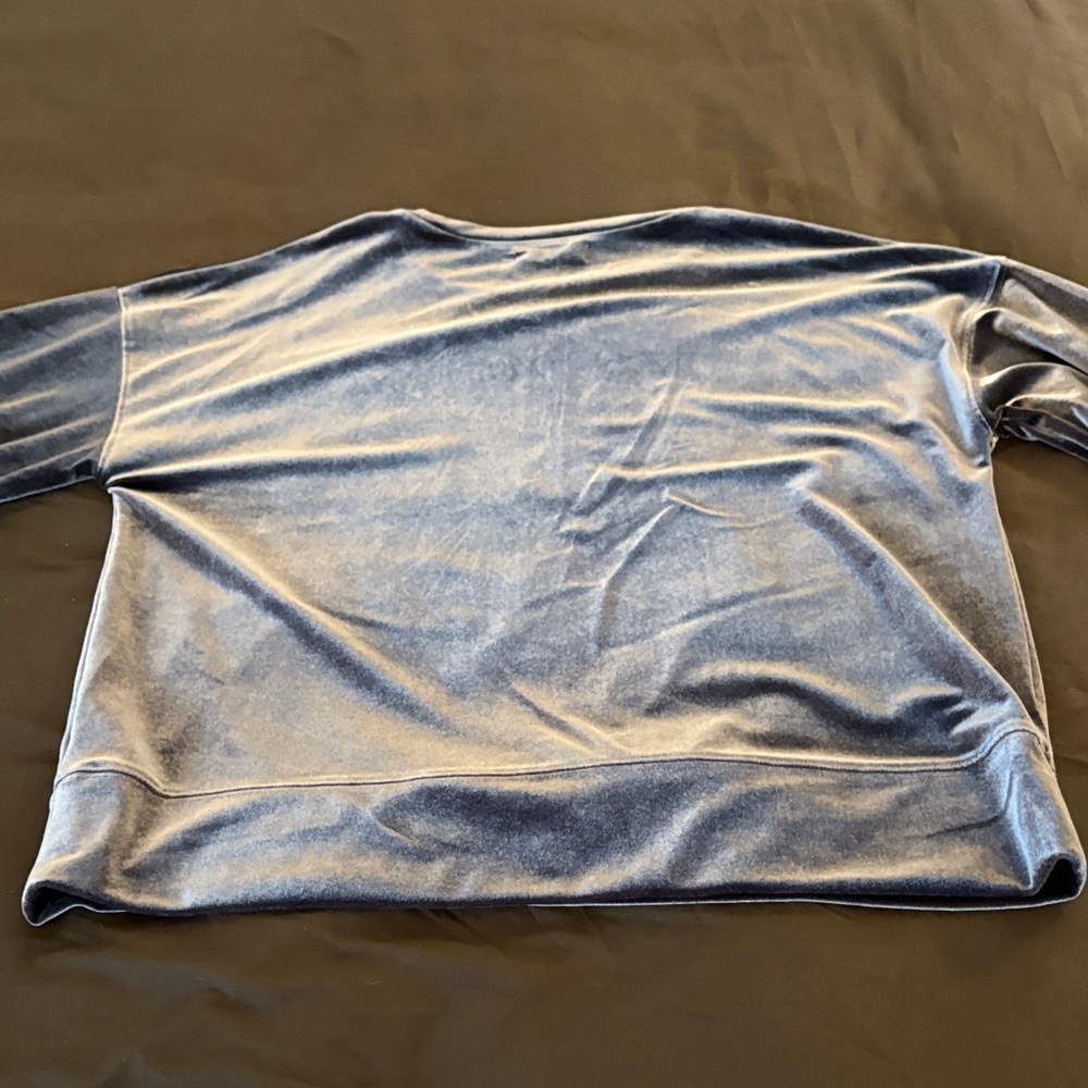 Madewell Elegant Navy Velvet/Velour Women's Crewneck Sweater Sweatshirt-M - Picture 5 of 11